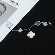 Fortok Van Cleef & Arpels White, Blue, Black Magic Alhambra Bracelet In Silver - 6