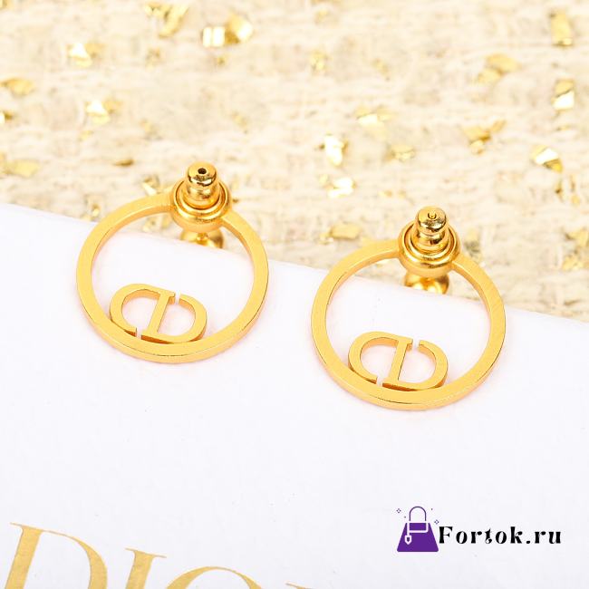 Fortok Dior Circle Hook Earrings Gold - 1