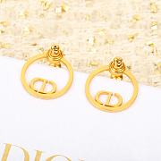 Fortok Dior Circle Hook Earrings Gold - 1