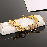 Fortok Louis Vuitton Letter Bracelet Gold - 4
