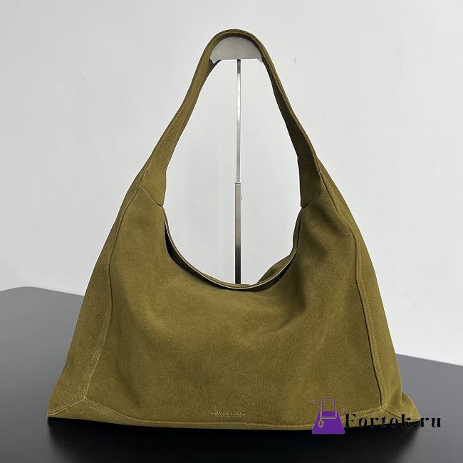 Fortok Bottega Veneta Large Suede Hop Bag Green 803976 54x24x13cm - 1