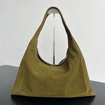 Fortok Bottega Veneta Large Suede Hop Bag Green 803976 54x24x13cm