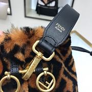Fortok Fendi Mon Tresor Small Bucket Bag Black & Brown 11.5x10x18cm - 2