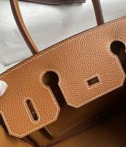 Fortok Hermes Birkin Togo In Smooth Leather Brown Gold Buckle 25cm - 6