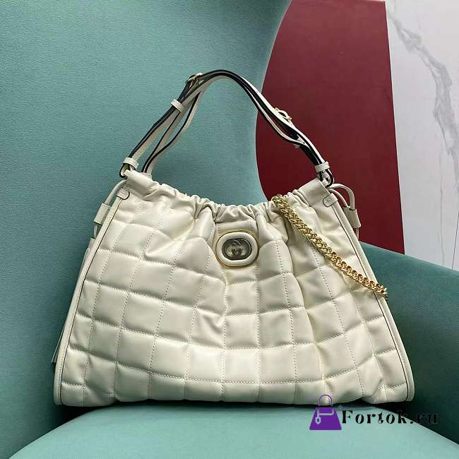 Fortok Gucci Deco Medium Tote Bag White 746210 43x8x28cm - 1