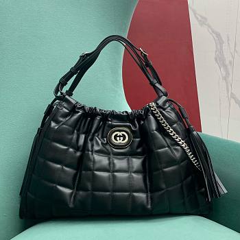 Fortok Gucci Deco Medium Tote Bag Black 746210 43x8x28cm