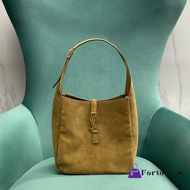Fortok Saint Laurent LE5A7 Supple Bag in Suede Barley Green 713938 22x9.5x21.5cm - 1