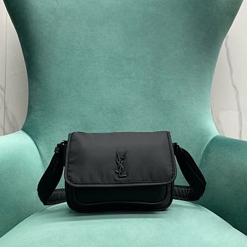 Fortok Saint Laurent Niki Nylon Fabric Bag Black 757146 32x10x23cm
