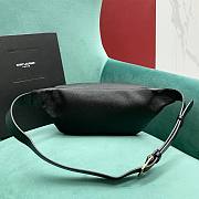 Fortok Saint Laurent Grained Leather Waist Bag Black 569737 25×14×3.5cm  - 3