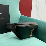 Fortok Saint Laurent Grained Leather Waist Bag Black 569737 25×14×3.5cm  - 4