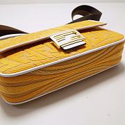 Fortok Fendi Classic Baguette Medium Bag Yellow Canvas F01260 27x6x15cm - 5