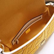 Fortok Fendi Classic Baguette Medium Bag Yellow Canvas F01260 27x6x15cm - 4