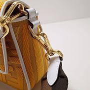 Fortok Fendi Classic Baguette Medium Bag Yellow Canvas F01260 27x6x15cm - 3