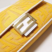 Fortok Fendi Classic Baguette Medium Bag Yellow Canvas F01260 27x6x15cm - 2