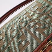 Fortok Fendi Classic Baguette Medium Bag Green Canvas F01260 27x6x15cm - 5