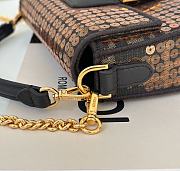 Fortok Fendi Fabric Jacquard Paillettes Vitello Seta FF 1974 Mini Baguette Bag 8623S 19.5x5x11cm - 6