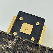 Fortok Fendi Fabric Jacquard Paillettes Vitello Seta FF 1974 Mini Baguette Bag 8623L 28x6x15cm - 5