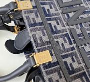 Fortok Fendi Sunshine Dark Blue FF Chenille Shopping Bag 8618E 25.5x12x22.5cm - 4