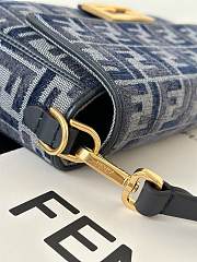 Fortok Fendi Baguette Dark Blue FF Chenille Bag 8579A 27x6x15cm - 3