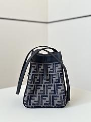 Fortok Fendi Origami Dark Blue FF Chenille Bag 8626BGs 15x15x19cm - 6