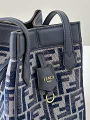 Fortok Fendi Origami Dark Blue FF Chenille Bag 8626BGs 15x15x19cm - 4
