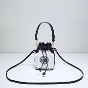 Fortok Fendi Mon Tresor Small Bucket Bag White Glazed Canvas 11.5x10x18cm - 1