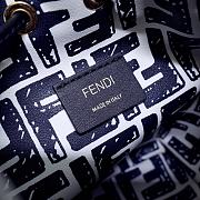 Fortok Fendi Mon Tresor Small Bucket Bag White Glazed Canvas 11.5x10x18cm - 2