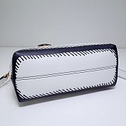 Fortok Fendi White & Black Calfskin Leather Joshua Vides By the Way Bag 28x12x15cm - 5