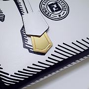 Fortok Fendi White & Black Calfskin Leather Joshua Vides By the Way Bag 28x12x15cm - 3