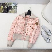 Fortok Louis Vuitton Small Floral Stand Collar Jacket Down Coat - 1