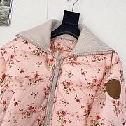 Fortok Louis Vuitton Small Floral Stand Collar Jacket Down Coat - 5