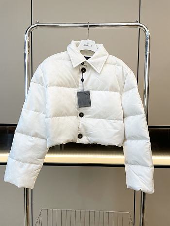 Fortok Louis Vuitton Cropped Monogram Puffer Jacket White