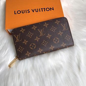 Fortok Louis Vuitton Zipper Wallet Monogram Brown M42616 19x10cm