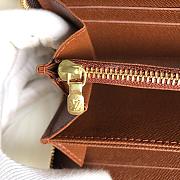 Fortok Louis Vuitton Zipper Wallet Monogram Brown M42616 19x10cm - 5