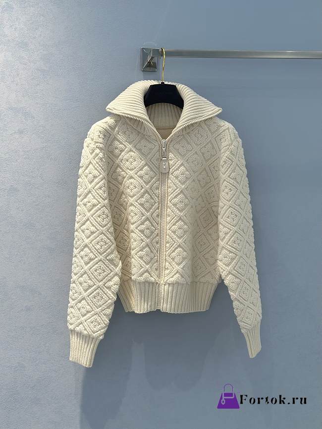 Fortok Louis Vuitton Shearling-Effect Monogram Jacket White - 1
