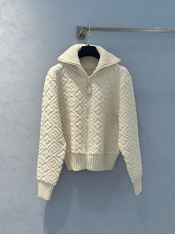 Fortok Louis Vuitton Shearling-Effect Monogram Jacket White