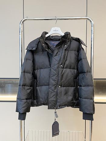 Fortok Louis Vuitton Jacquard Hooded Down Jacket Black