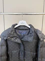 Fortok Louis Vuitton Jacquard Hooded Down Jacket Black - 6