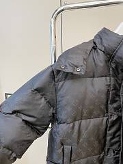 Fortok Louis Vuitton Jacquard Hooded Down Jacket Black - 5