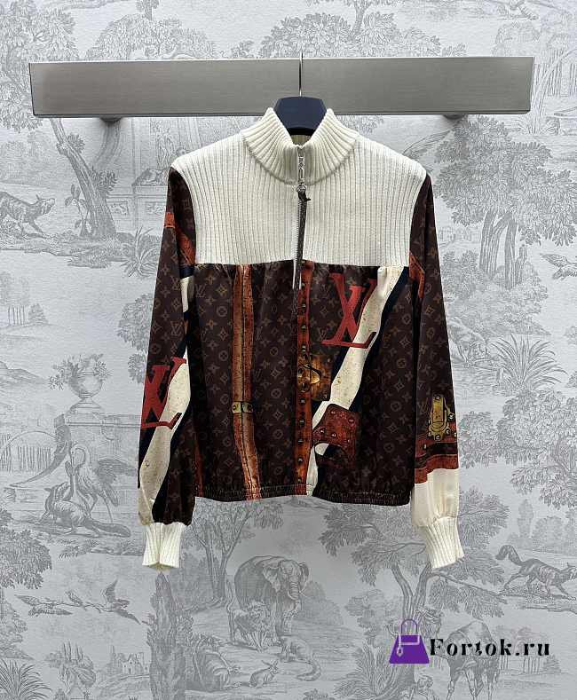 Fortok Louis Vuitton Trunk Zip-Up Jacket White - 1