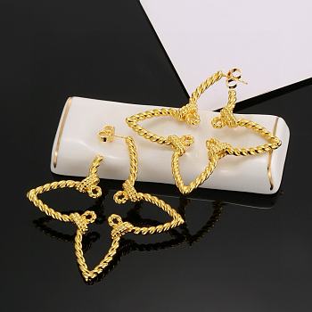 Fortok Louis Vuitton Four-leaf Clover Hollow Twist Earrings