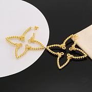 Fortok Louis Vuitton Four-leaf Clover Hollow Twist Earrings - 2