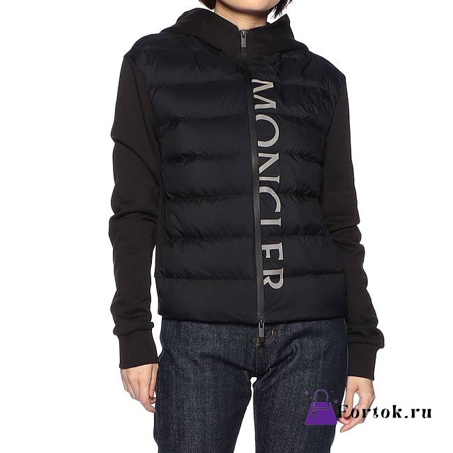 Fortok Moncler Padded Cotton Zip-Up Hoodie Black - 1