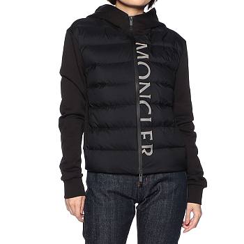 Fortok Moncler Padded Cotton Zip-Up Hoodie Black