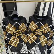 Fortok Louis Vuitton Wool Blend Pullover Damier Argyle Jacquard - 5