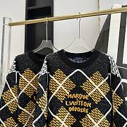 Fortok Louis Vuitton Wool Blend Pullover Damier Argyle Jacquard - 4