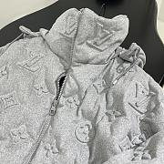 Fortok Louis Vuitton Monogram Laminated Down Hooded Jacket Grey - 4