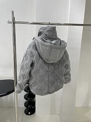 Fortok Louis Vuitton Monogram Laminated Down Hooded Jacket Grey - 2