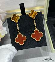 Fortok Van Cleef & Arpels Two Red & Gold Four-leaf Clover Earrings - 6