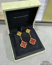 Fortok Van Cleef & Arpels Two Red & Gold Four-leaf Clover Earrings - 4